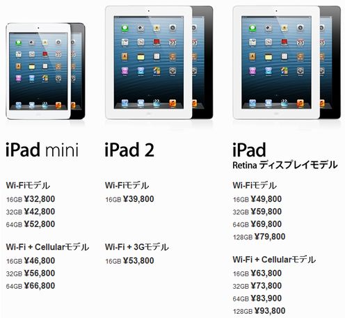 アップル、iPadやiPodの国内販売価格を値上げ～iPad mini 64GBが44,800円から52,800円に | ソニ☆モバ 【SO☆MO】